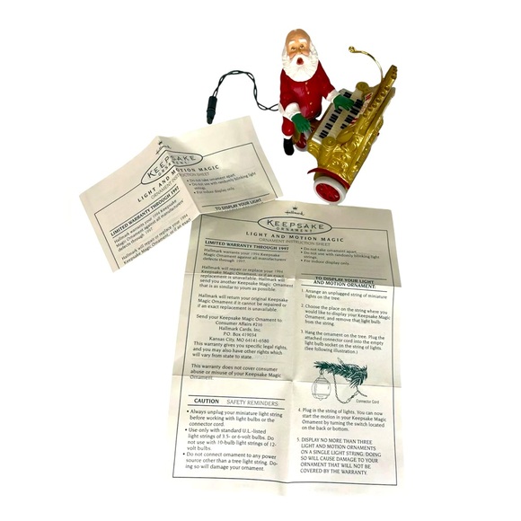 Hallmark Ornament 1994 Santa Sing Along Light Music Magic Piano Organ Untested - Picture 3 of 5